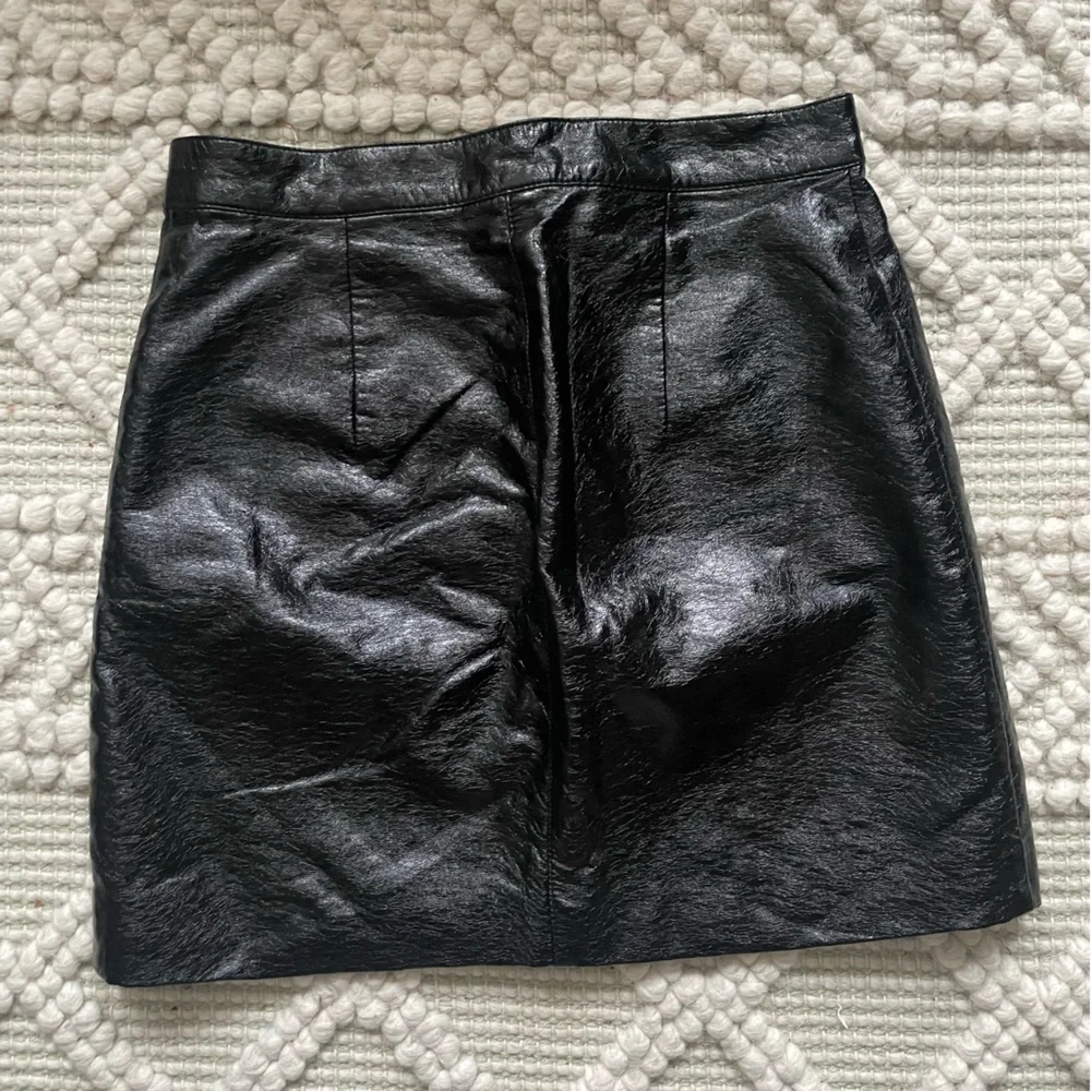 H&M black Leather mini skirt 2